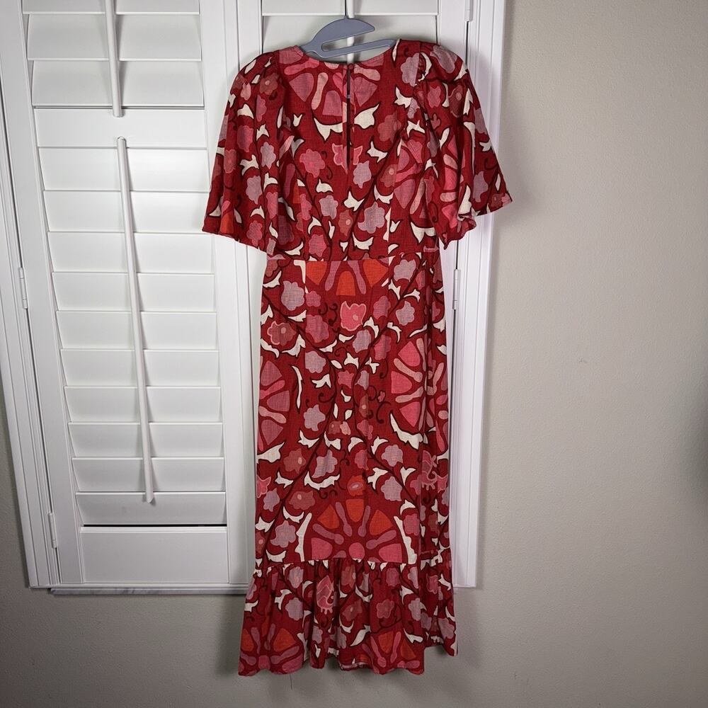Red Floral Midi Dress - Brand Unknown - Picture 2 of 8
